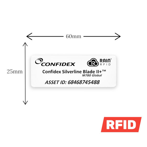 Picture of Zebra RFID Polyester Foam Tag Silverline Blade II+ 60 x 25mm